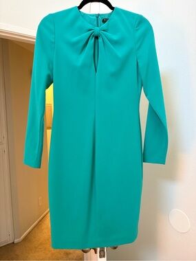 NWOT Black Halo Teal Bow-Neck Midi Dress